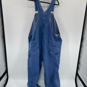 Berne Denim Bib Overalls Tag 48x30 Actual 46x26 Blue Workwear Chore Utility